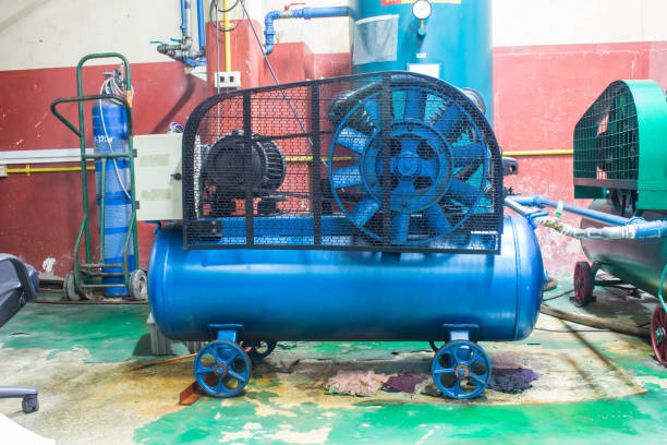 istock Air compressor. equipment for creation of pressure air. 1208170176