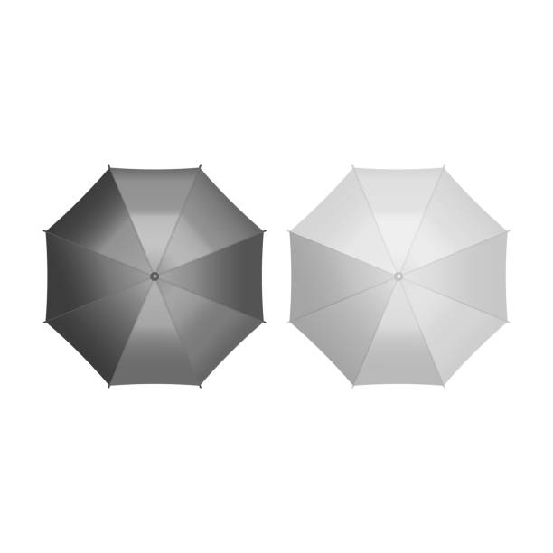 istock Set of umbrella top view isolated on white background. Vector illustration. 1208172950