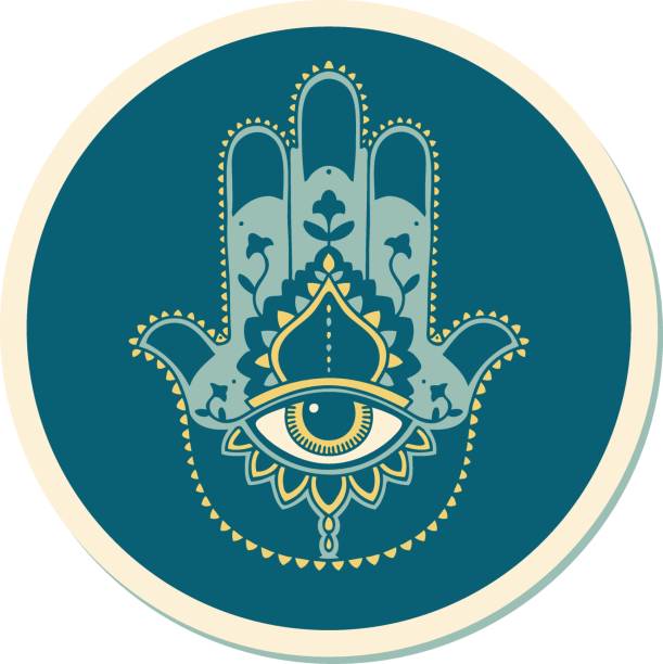 istock tattoo style sticker of a hamza 1208175117