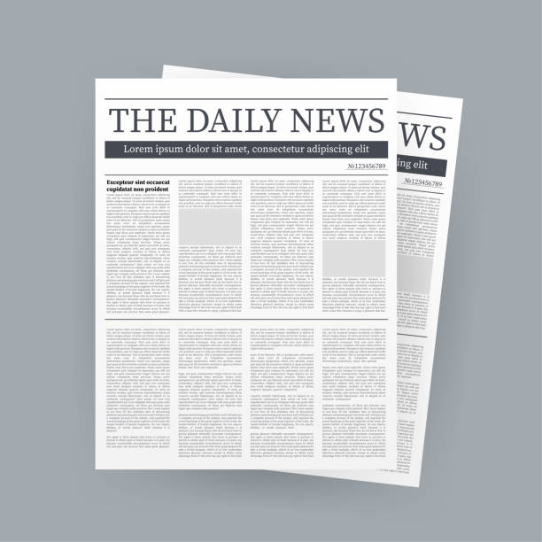 Vector mock up of a blank daily newspaper. Fully editable whole newspaper in clipping mask. Vector stock illustration, Vector mock up of a blank daily newspaper. Fully editable whole newspaper in clipping mask. Vector stock illustration computer icon articles newspaper the media stock illustrations