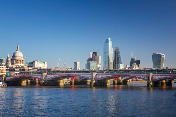 istock Downtown view of London from Thames River and Blackfriars Bridge 1208179720