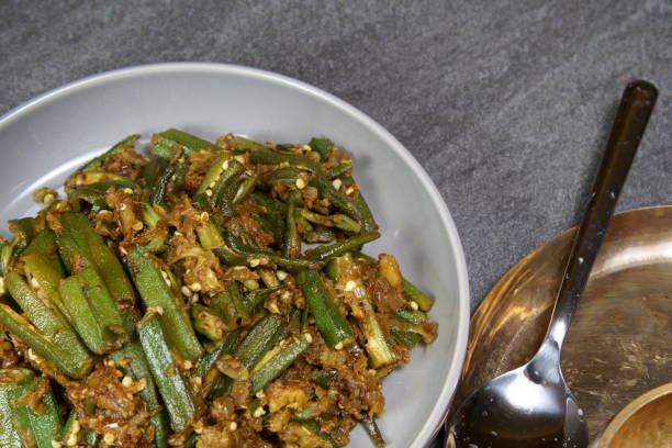istock Bhindi Masala or stuffed Bhindi or okra, an Indian vegetable 1208179985