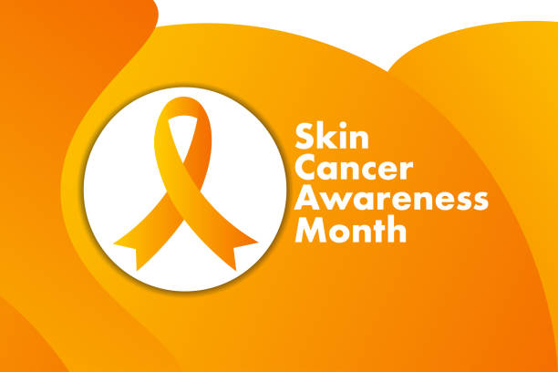 May is Skin Cancer Awareness Month concept. Template for background, banner, card, poster with text inscription. Vector EPS10 illustration. May is Skin Cancer Awareness Month concept. Template for background, banner, card, poster with text inscription. Vector EPS10 illustration skin cancer stock illustrations