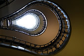 Spiral staircase with light bulb