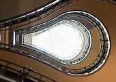 Spiral staircase with light bulb