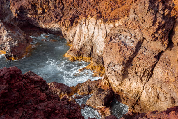 istock Rocky ocean coast on a sunset 1208193436