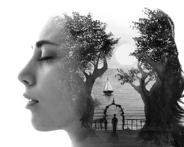 istock Paintography. A portrait combined with a painting 1208195031
