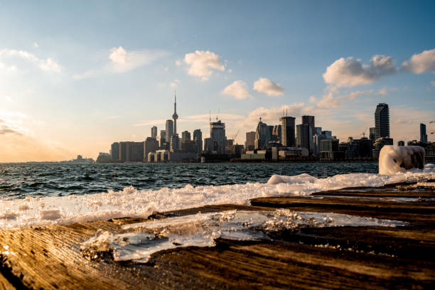 Toronto Skyline in Winter from Polson Pier