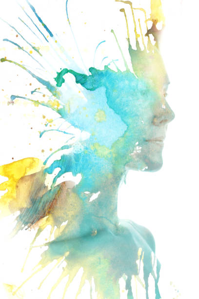 istock Paintography. A portrait combined with a hand drawn element 1208196306