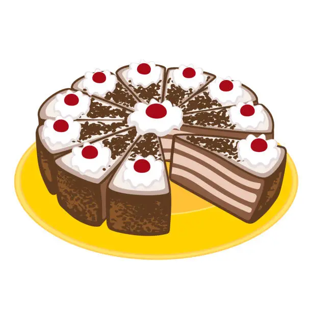 Vector illustration of Vector color illustration of a festive cake