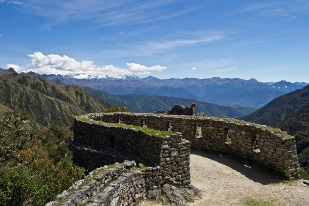istock Sayacmarca Inca Ruins against Mountain Backdrop 1208199253