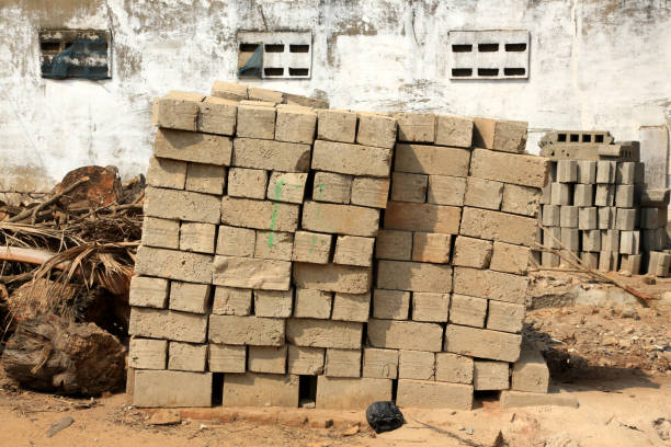 istock Concrete blocks for construction. Public works. Lome. Togo. West Africa. 1208205473