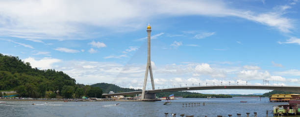 Raja Isteri Pengiran Anak Hajah Saleha Bridge in Bandar Seri Begawan, Brunei. stock photo