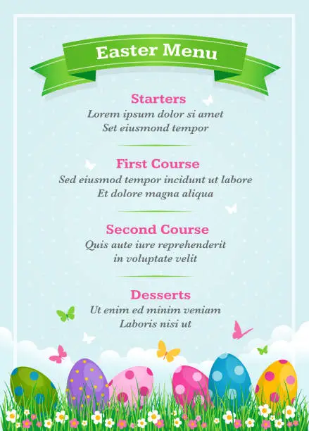 Vector illustration of Easter Menu