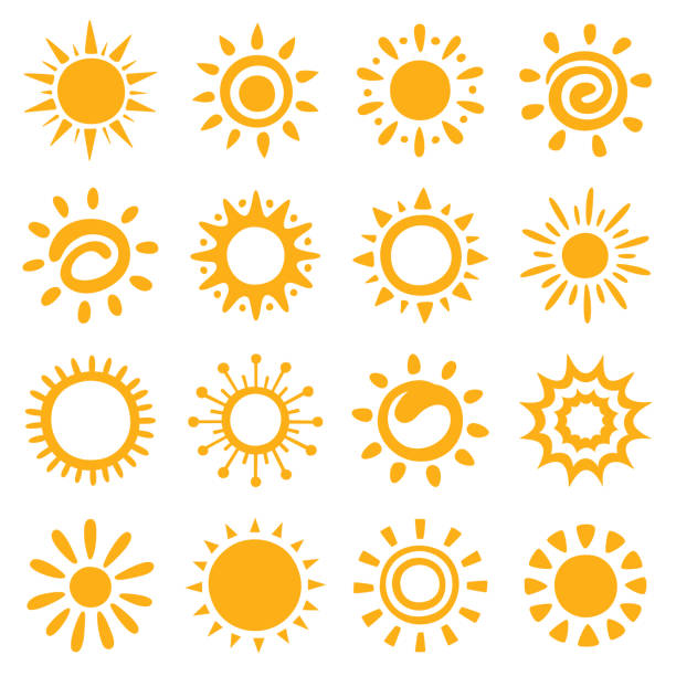 ilustrações, clipart, desenhos animados e ícones de sol - weather condition sunny sunlight