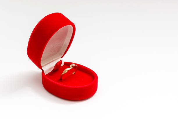 istock Red box for expensive gifts and decorations isolated on white background 1208211797