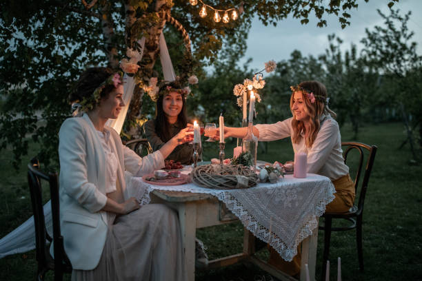 istock Female friends celebrating Easter egg hunt outdoors 1208220959