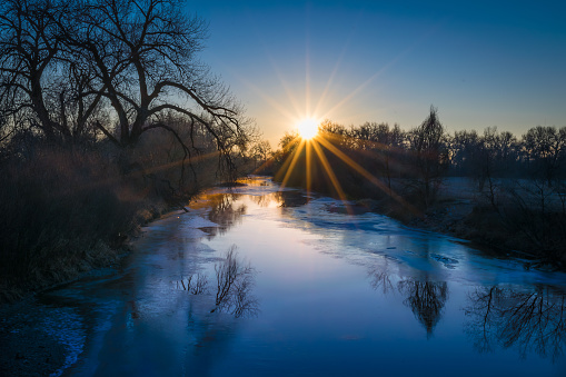 Sunrise on the Poudre River