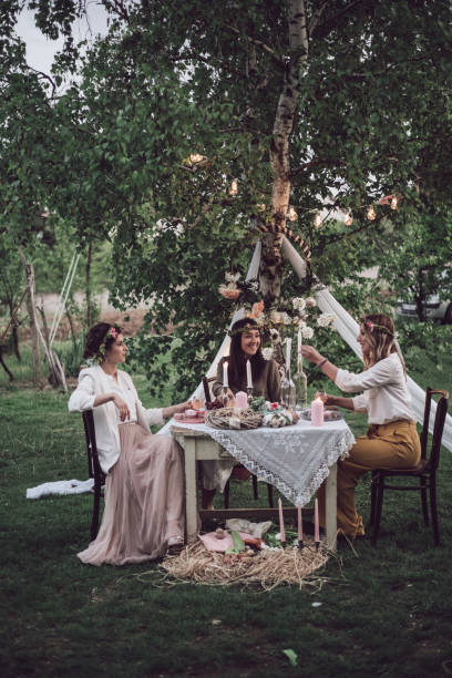 istock Female friends celebrating Easter egg hunt outdoors 1208222487