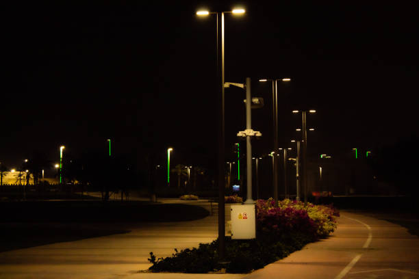 istock Lights of park in the evening 1208222728