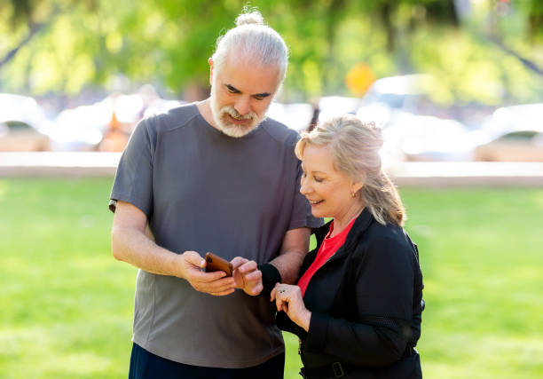 istock Senior couple using the smart phone 1208226280