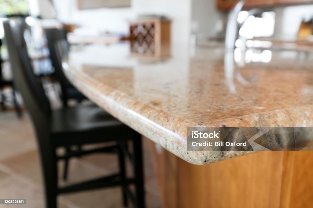 Edge of granite counter top Kitchen Counter Stock Photo