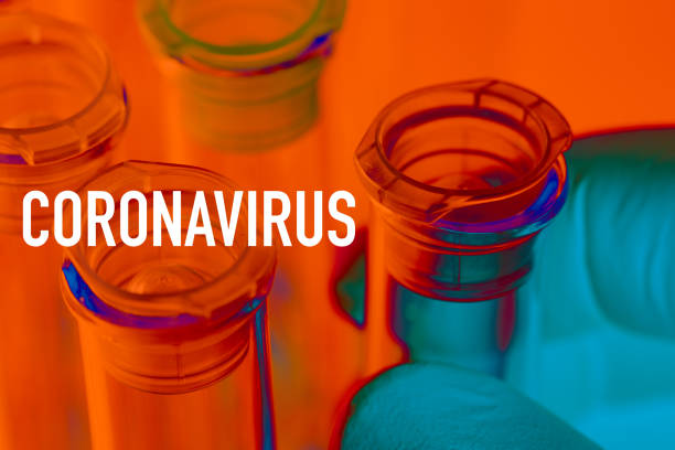 コロナウイルス:コロナウイルス、コビッド-19と試験管 - vial laboratory test tube biotechnology ストックフォトと画像