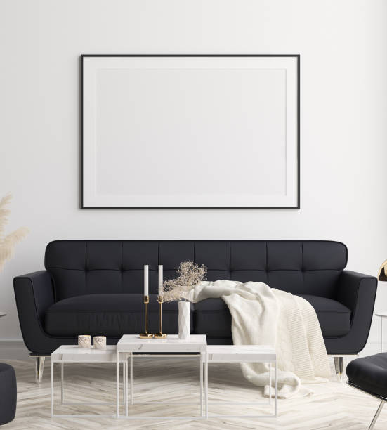 istock Mockup poster in modern living room interior background 1208233068