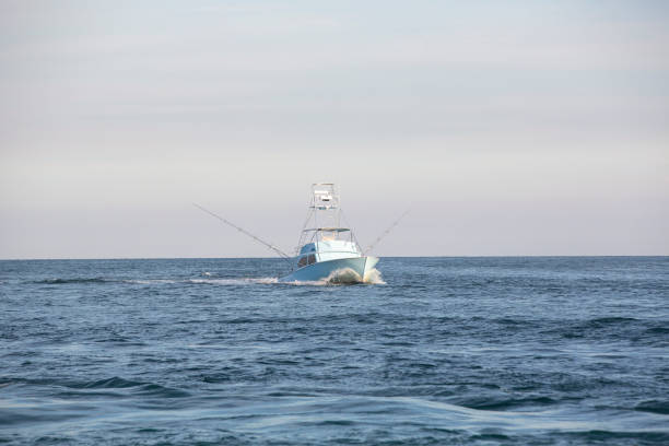 istock Fishing boat on in the sea scape 1208234680
