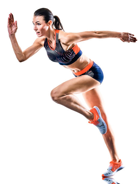 istock young woman runner running jogger jogging athletics isolated white background 1208235326