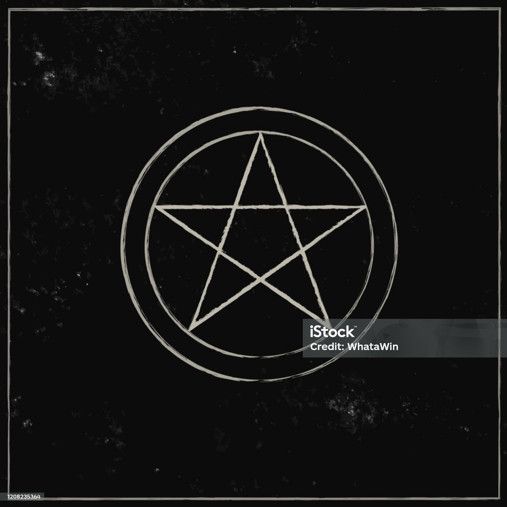 Pentacle Isolated On Dark Background Magic Vector Decorative Elements ...