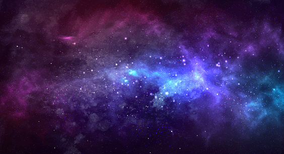 Vector cosmic illustration. Beautiful colorful space background