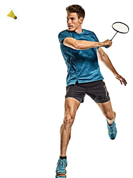istock Badminton player young man isolated white background 1208235415