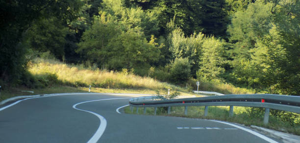 Road winds through the mountains
