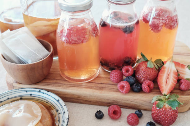 istock Kombucha second Fermented fruit tea, Probiotic food 1208247423