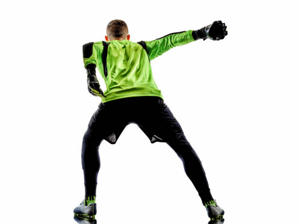 istock soccer player goalkeeper  man silhouette shadow isolated white background 1208252961