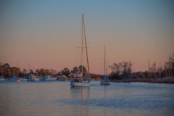 Sailboats in Georgetown, SC stock photo