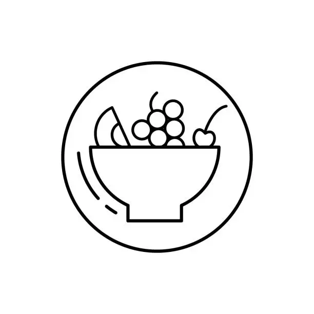 Vector illustration of Fruit salad, vegan icon. Simple line, outline vector elements of vegetarian icons for ui and ux, website or mobile application