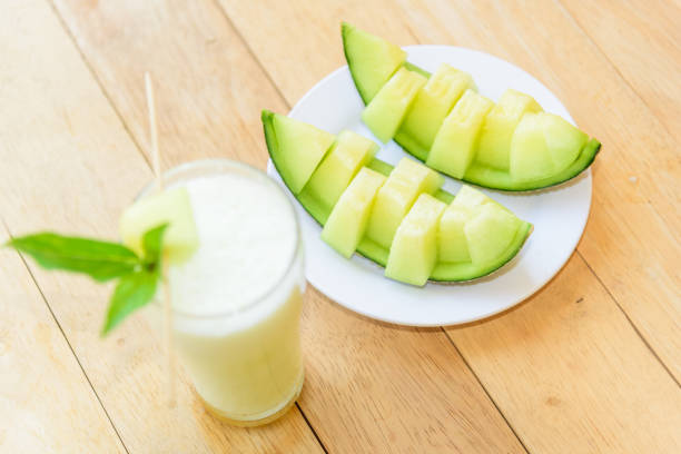 istock Milk melon Smoothie in glass 1208261021