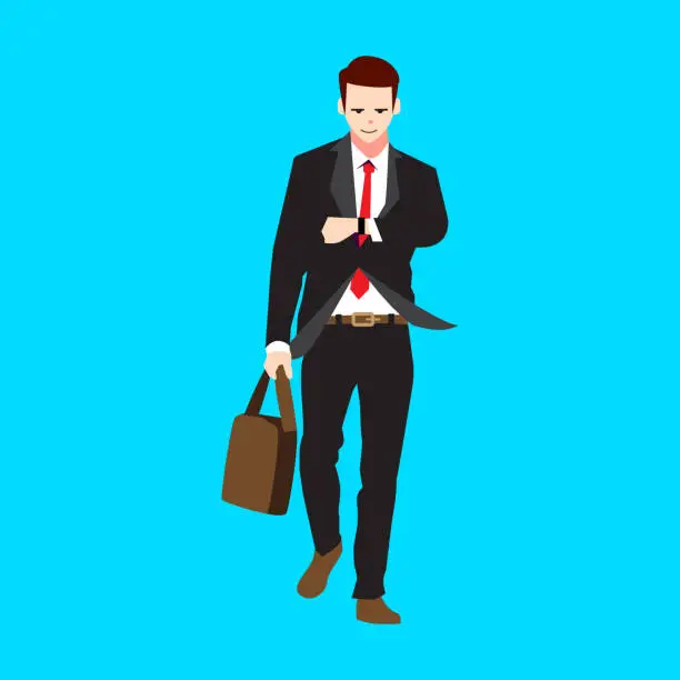 Vector illustration of Man going to work