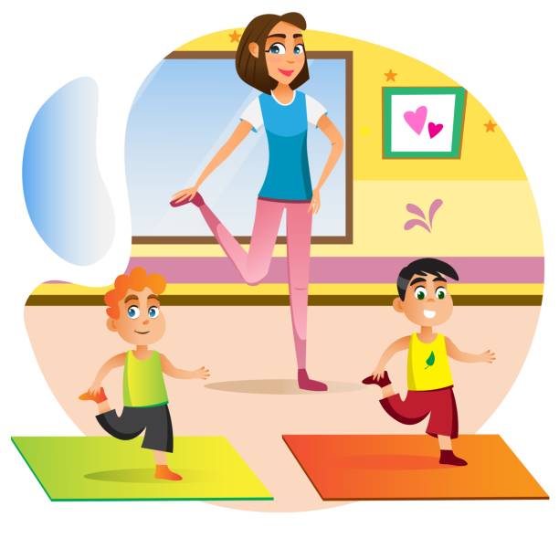 Ilustración de Mujer De Dibujos Animados Enseñando A Los Niños Ejercicio Yoga En Casa y más Vectores Libres de Derechos de Niño - iStock Ilustración de Mujer De Dibujos Animados Enseñando A Los Niños Ejercicio Yoga En Casa y más Vectores Libres de Derechos de Niño - iStock