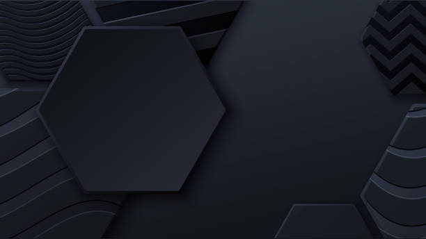 istock Black honeycomb tiles. Hexagon geometry pattern. Minimal black background of honeycomb for modern cover, ad baner, web. 1208275856