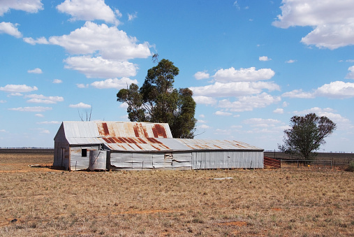 Image of an old shearing shed near Jerilderie NSW - along the newell hwy