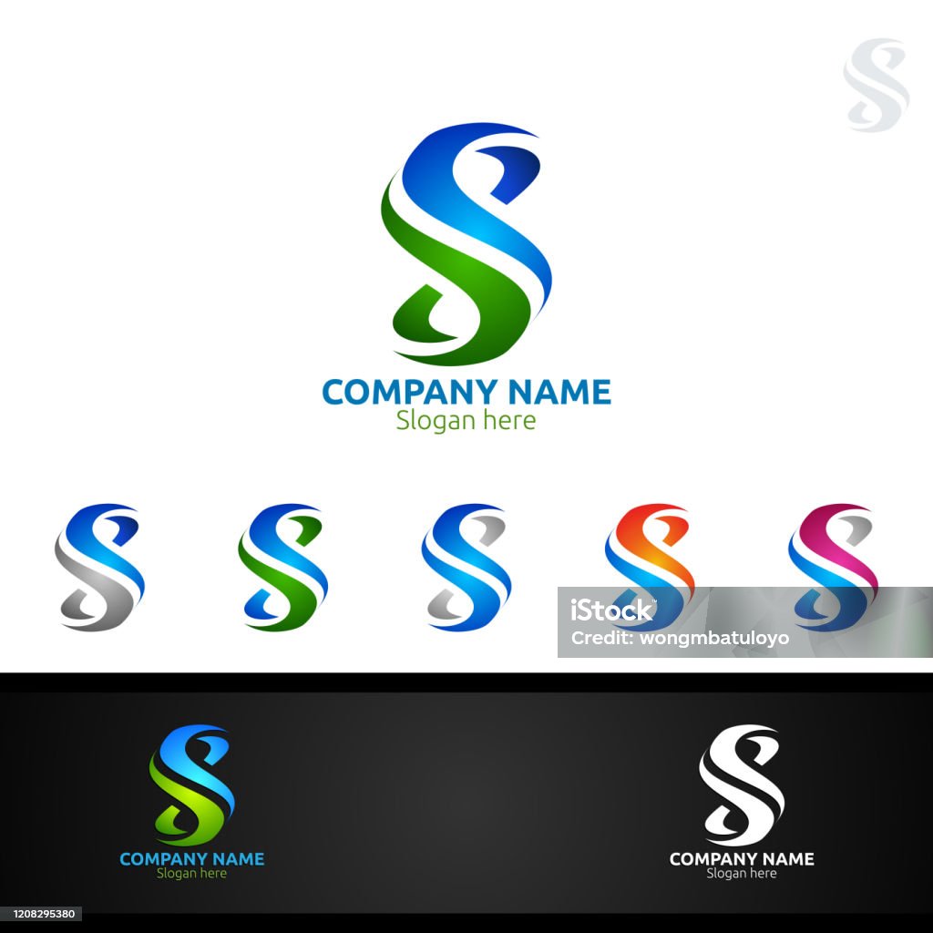 Desain Simbol Huruf S Digital Ilustrasi Stok - Unduh Gambar Sekarang