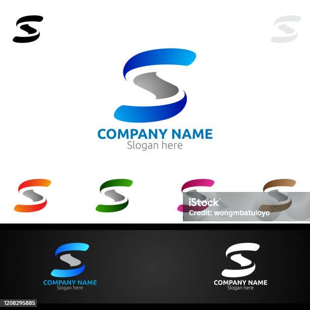 Desain Simbol Huruf S Digital Ilustrasi Stok - Unduh Gambar Sekarang