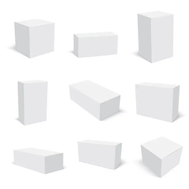 Vector illustration of Blank paper or cardboard box packing. Vector.