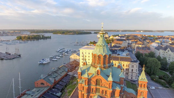 istock Uspenski Cathedral in Helsinki, aerial view 1208297017