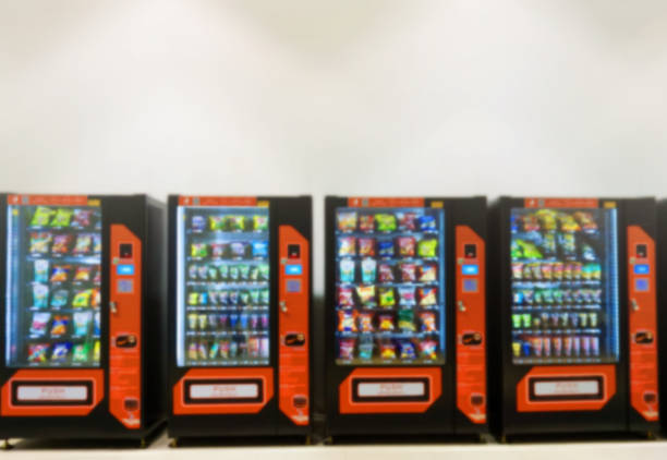 istock Blurred picture of Vending machine. 1208297631
