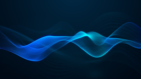 hermoso fondo de red digital de tecnología de onda abstracta con concepto corporativo efecto digital de luz azul photo