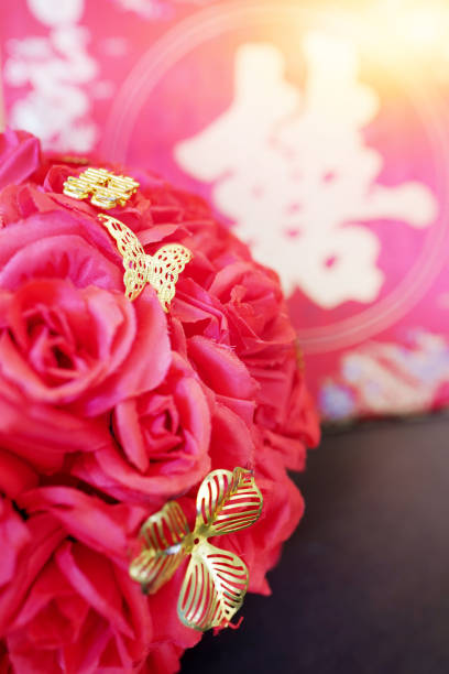 A variety of beautiful bouquets of the bride, shot at the wedding.
